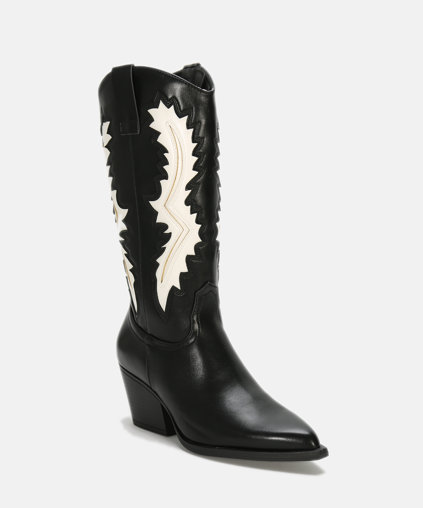 Botas cowboy com salto bicolor image number null